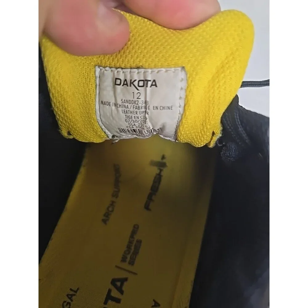 DAKOTA Men's Steel Toe Steel Plate Skate Safety Work Shoe 3613 Black/Black 12M - Picture 4 of 11